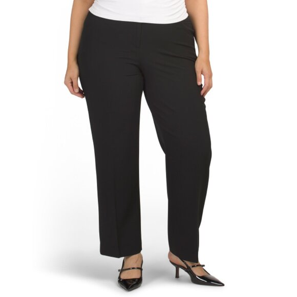 KASPER Black Plus Wide Leg Pants - Picture 1 of 2